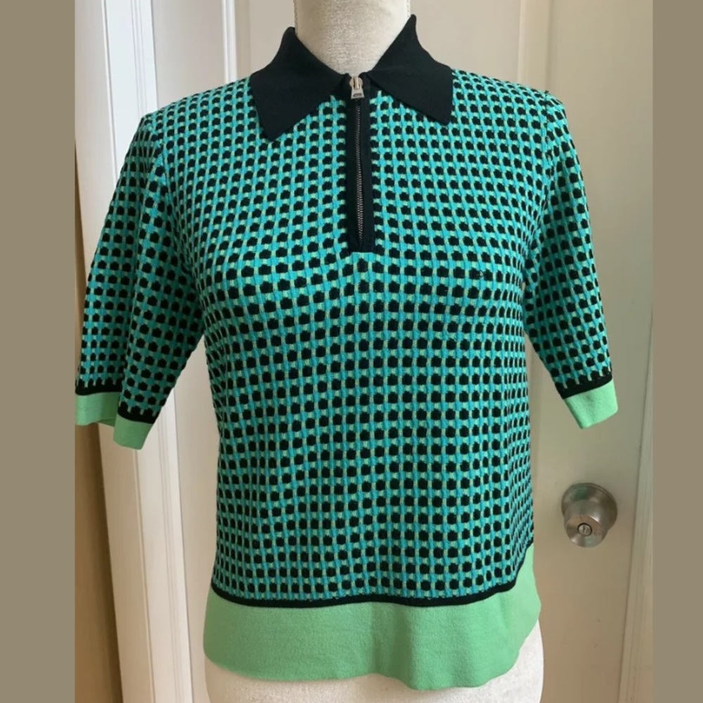 NWT $298 Diane Von Furstenberg Green Sweater Top S